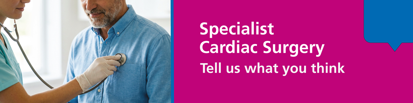 Header image showing a person having their heart checked by a doctor