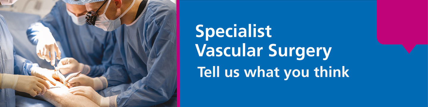 Header banner showing vascular surgery on a persons arm