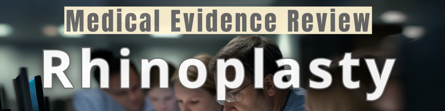 Project header showing 5 clinicians reviewing notes together with the title Medical Evidence Review - Rhinoplasty