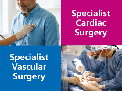 A combined image for the 2 specialist Cardiac and Vascular Surgery consultations