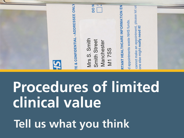 Procedures of limited clinical value image with picture of a letter being posted through letter box